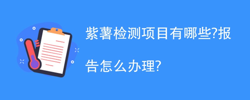 紫薯检测项目有哪些？报告怎么办理？