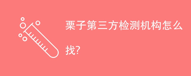 栗子第三方检测机构怎么找？