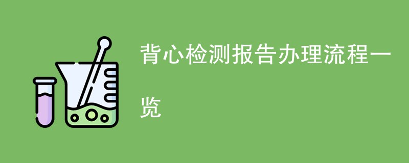 背心检测报告办理流程一览