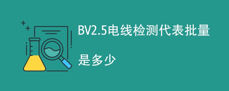 BV2.5电线检测代表批量是多少