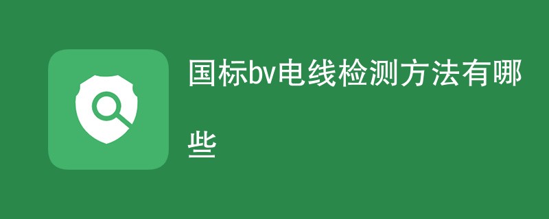 国标bv电线检测方法有哪些