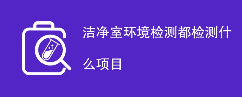 洁净室环境检测都检测什么项目