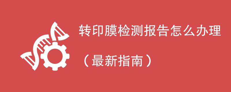 转印膜检测报告怎么办理（最新指南）