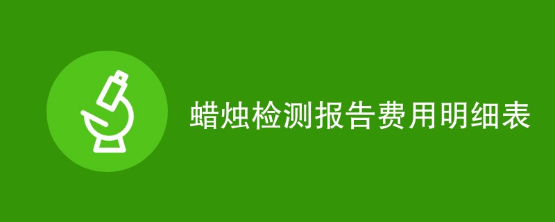 蜡烛检测报告费用明细表