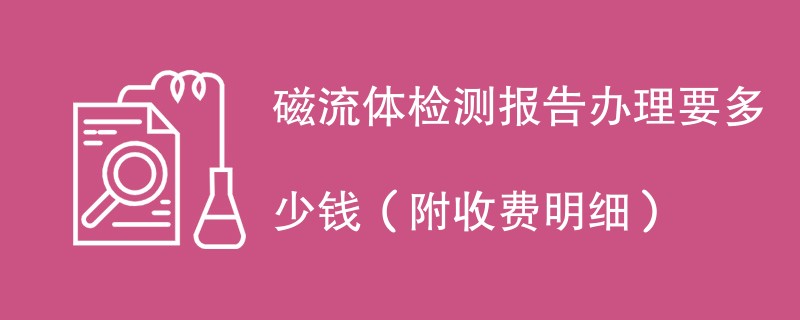 磁流体检测报告办理要多少钱（附收费明细）