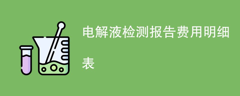 电解液检测报告费用明细表