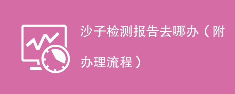 沙子检测报告去哪办（附办理流程）