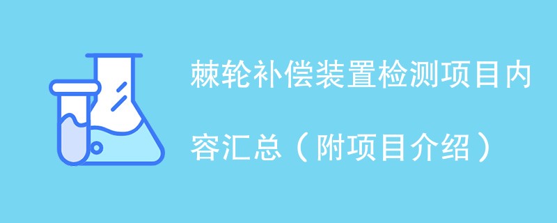 棘轮补偿装置检测项目内容汇总（附项目介绍）