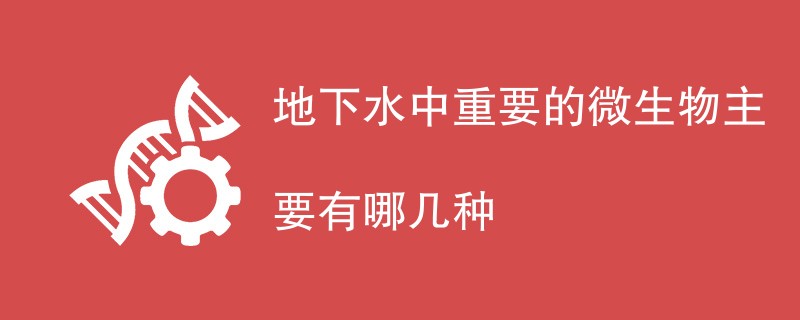 地下水中重要的微生物主要有哪几种