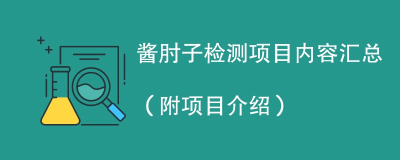 酱肘子检测项目内容汇总（附项目介绍）