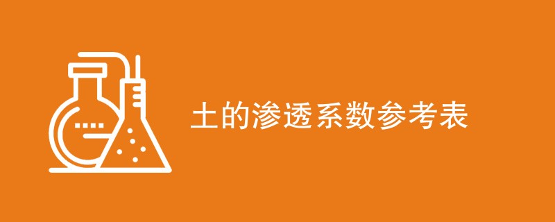 土的渗透系数参考表（附表格介绍）