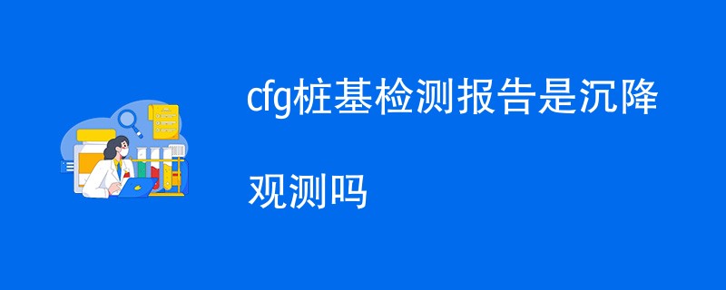 cfg桩基检测报告是沉降观测吗