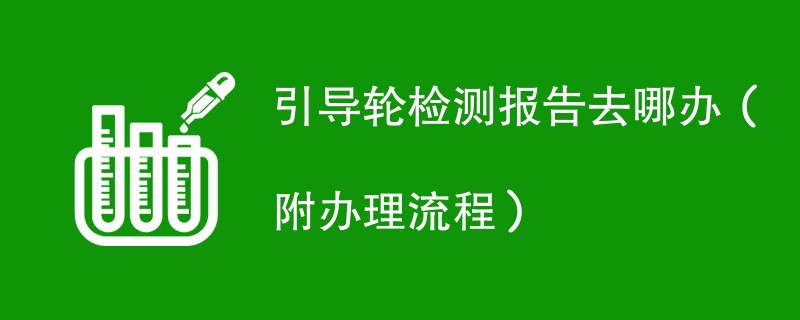 引导轮检测报告去哪办（附办理流程）