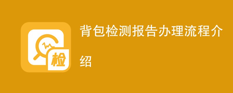 背包检测报告办理流程介绍