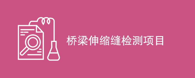 桥梁伸缩缝检测项目（附项目介绍）