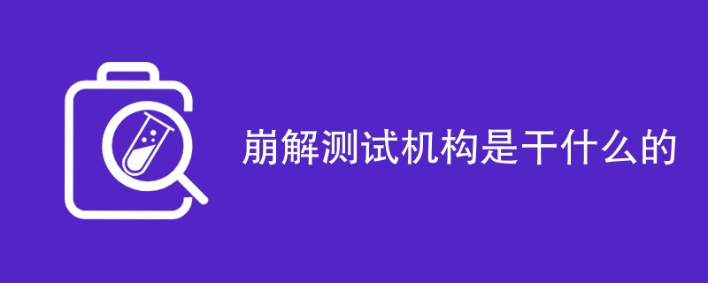 崩解测试机构是干什么的（职能介绍）