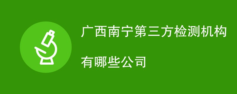 广西南宁第三方检测机构有哪些公司