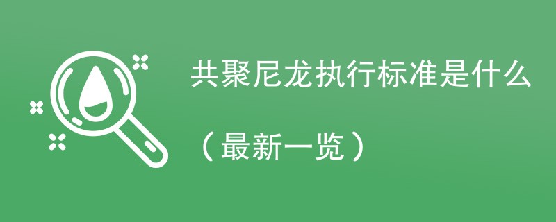 共聚尼龙执行标准是什么（最新一览）