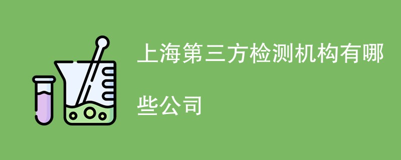 上海第三方检测机构有哪些公司