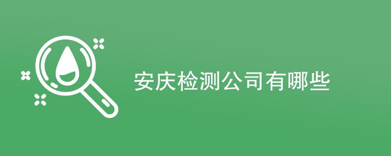 安庆检测公司有哪些