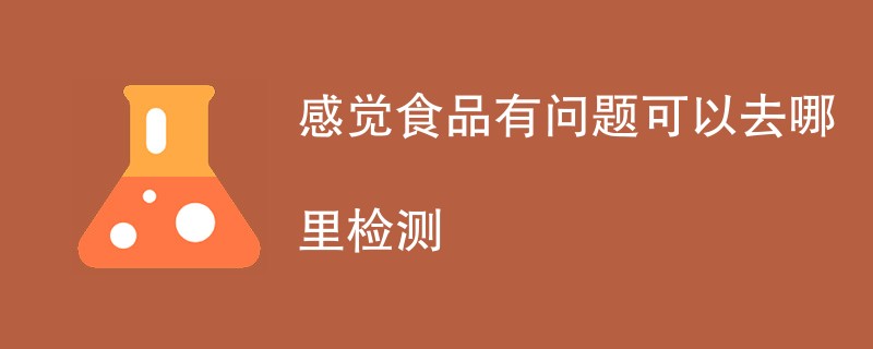 感觉食品有问题可以去哪里检测