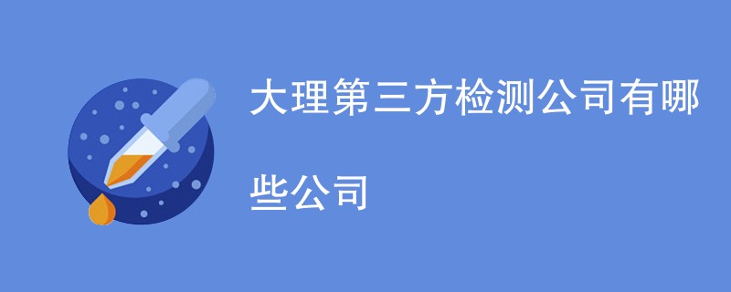 大理第三方检测公司有哪些公司