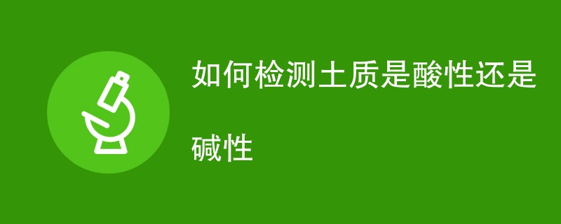 如何检测土质是酸性还是碱性