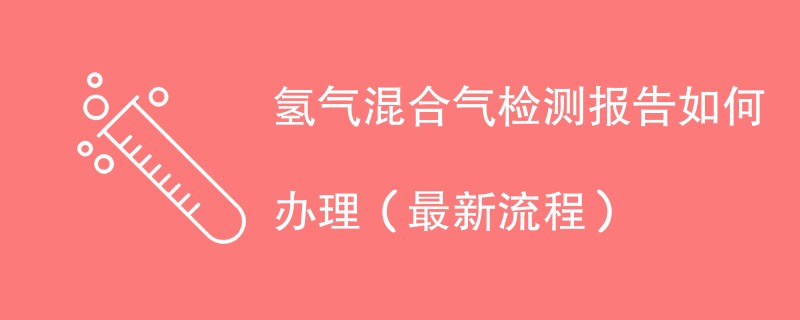 氢气混合气检测报告如何办理（最新流程）