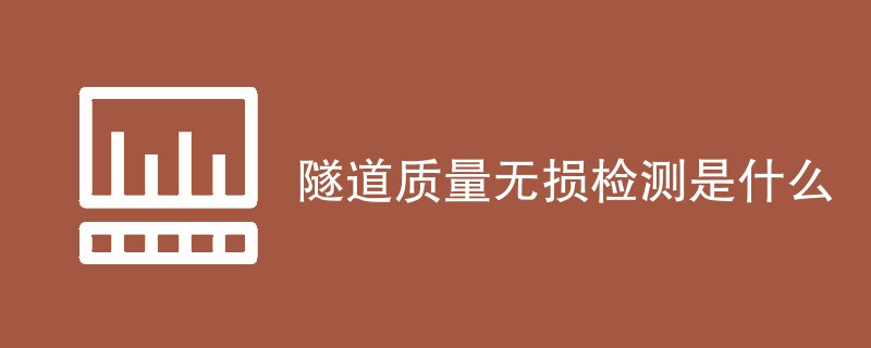 隧道质量无损检测是什么