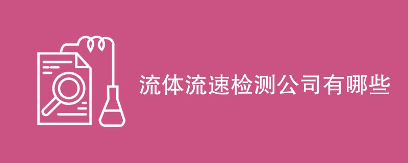 流体流速检测公司有哪些