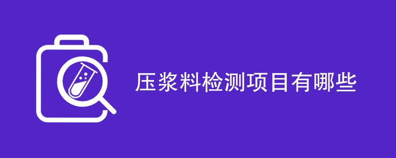 压浆料检测项目有哪些