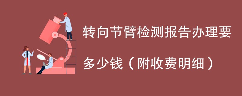 转向节臂检测报告办理要多少钱（附收费明细）