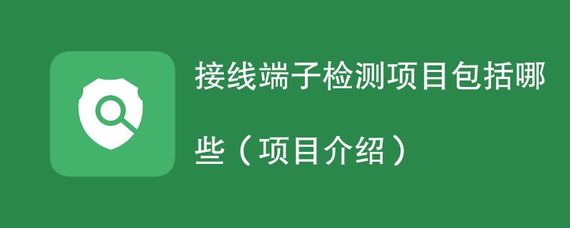 接线端子检测项目包括哪些（项目介绍）