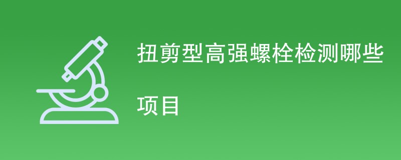 扭剪型高强螺栓检测哪些项目