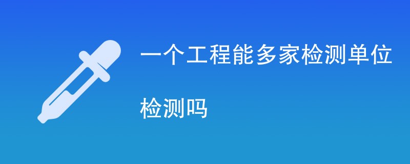 一个工程能多家检测单位检测吗