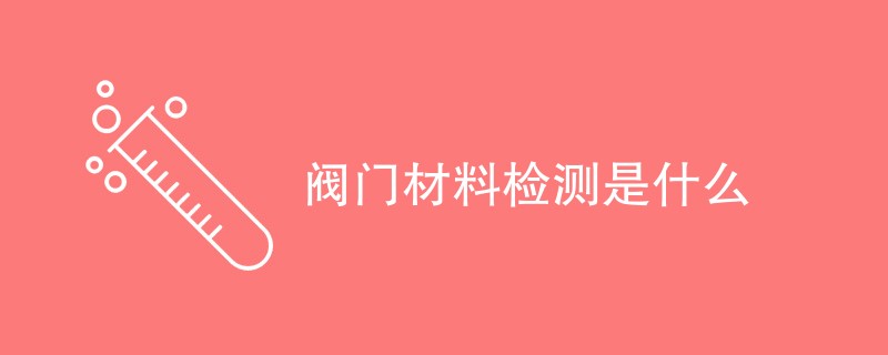 阀门材料检测是什么