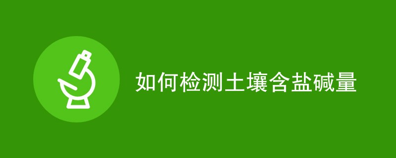 如何检测土壤含盐碱量