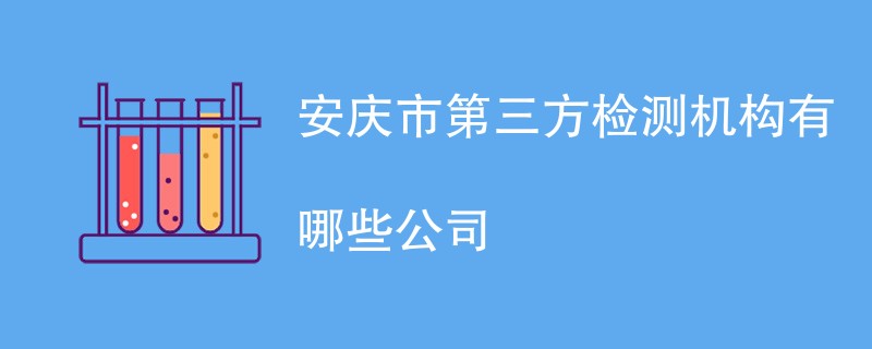 安庆市第三方检测机构有哪些公司