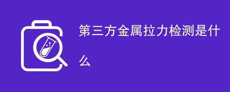 第三方金属拉力检测是什么