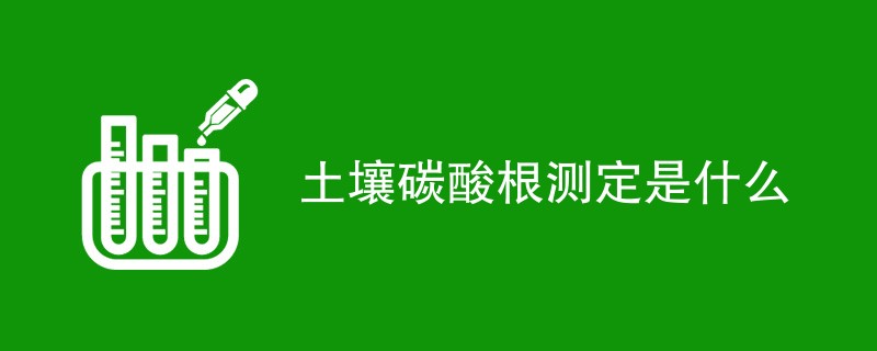 土壤碳酸根测定是什么