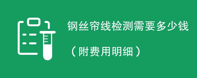 钢丝帘线检测需要多少钱（附费用明细）