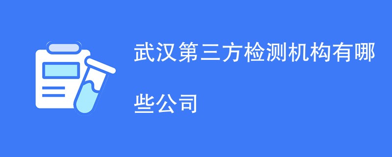 武汉第三方检测机构有哪些公司