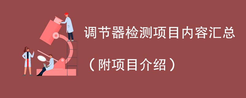 调节器检测项目内容汇总（附项目介绍）