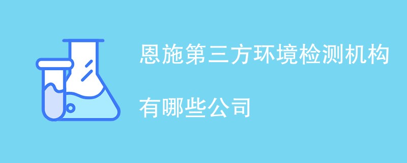 恩施第三方环境检测机构有哪些公司