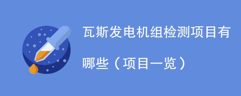 瓦斯发电机组检测项目有哪些（项目一览）