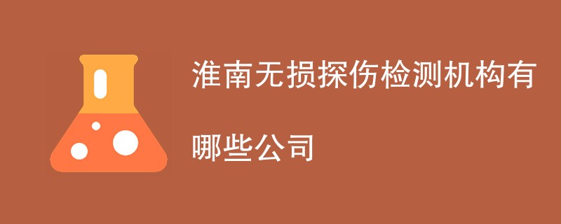 淮南无损探伤检测机构有哪些公司