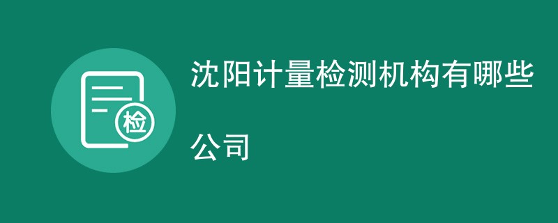 沈阳计量检测机构有哪些公司