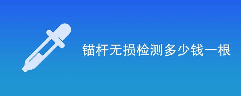 锚杆无损检测多少钱一根