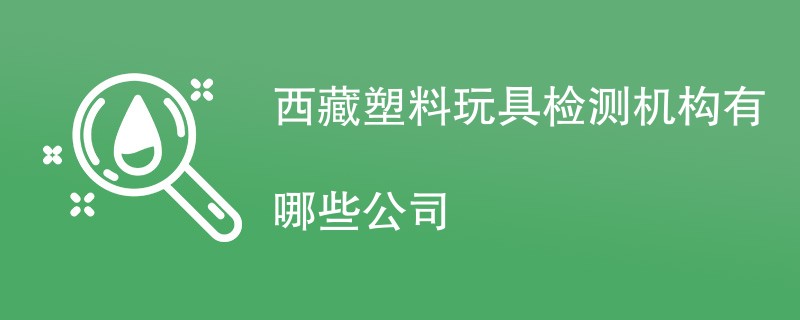 西藏塑料玩具检测机构有哪些公司