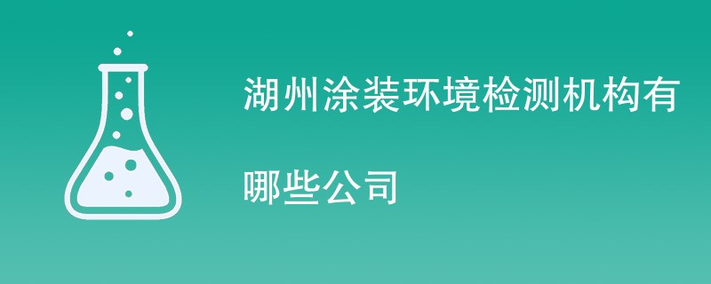 湖州涂装环境检测机构有哪些公司